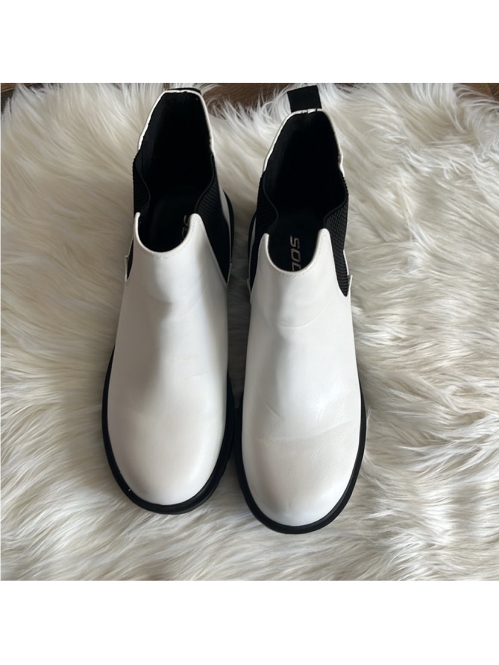 Soda Women's Faux Leather Round Toe Chelsea High Top Platform Ankle Boot White - Picture 4 of 8
